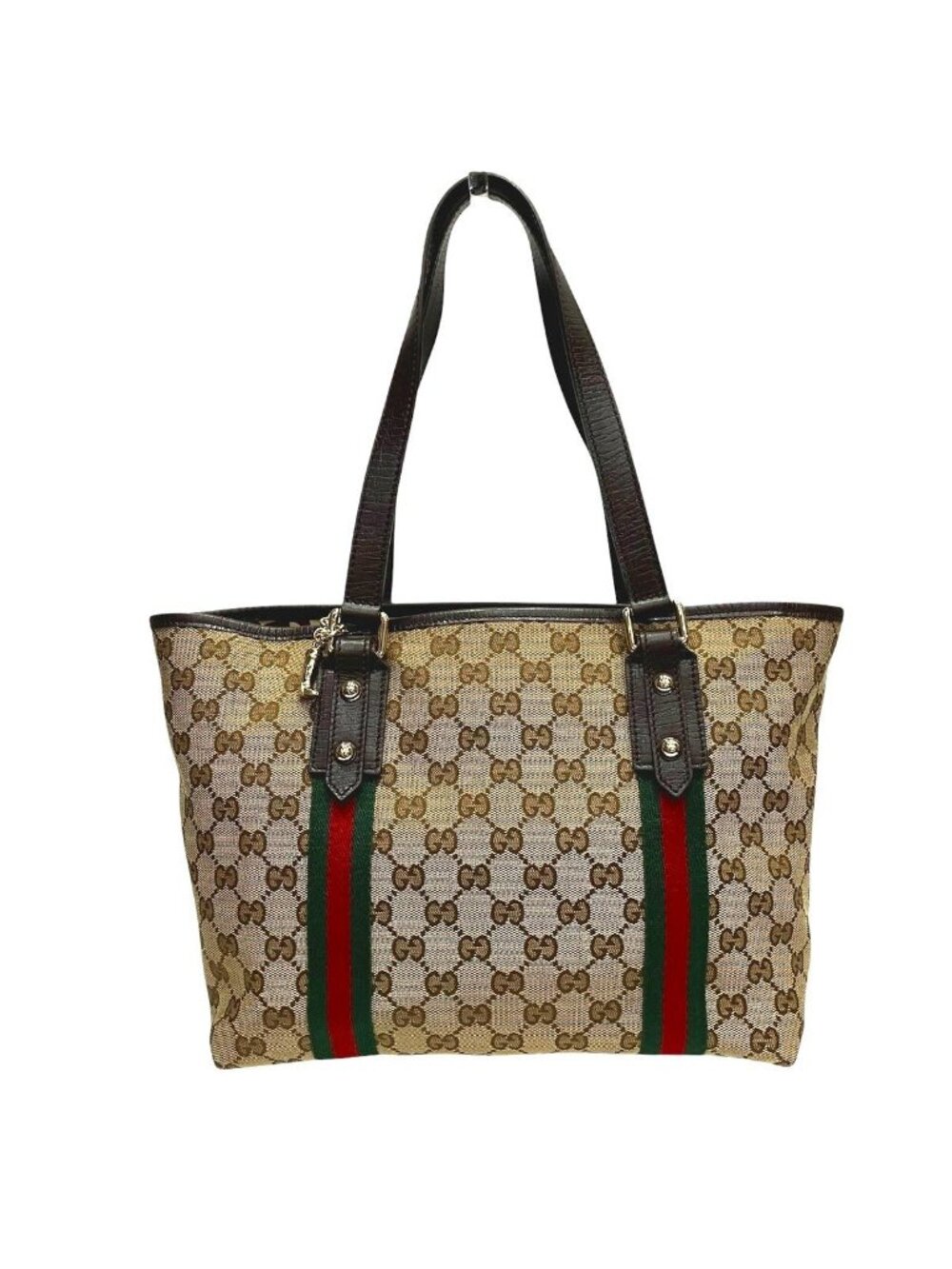 Gucci Sherry Line Tote Canvas Leather
